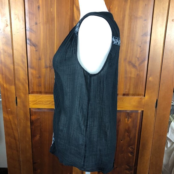 Paige Lina Boho Festival Embroidered Gauzy Sleeveless Blouse Lightweight - Picture 4 of 8